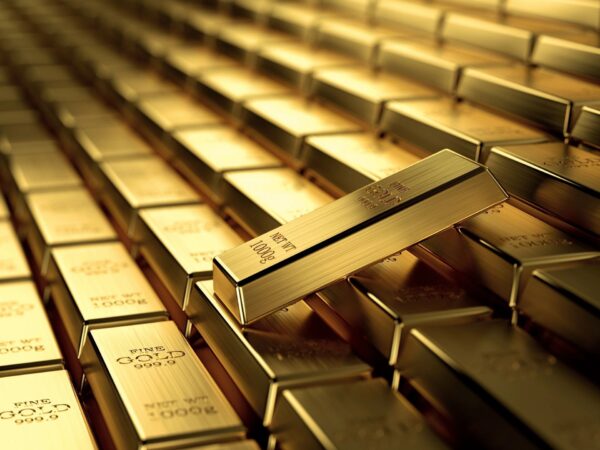 closeup shot of the gold bars arranged